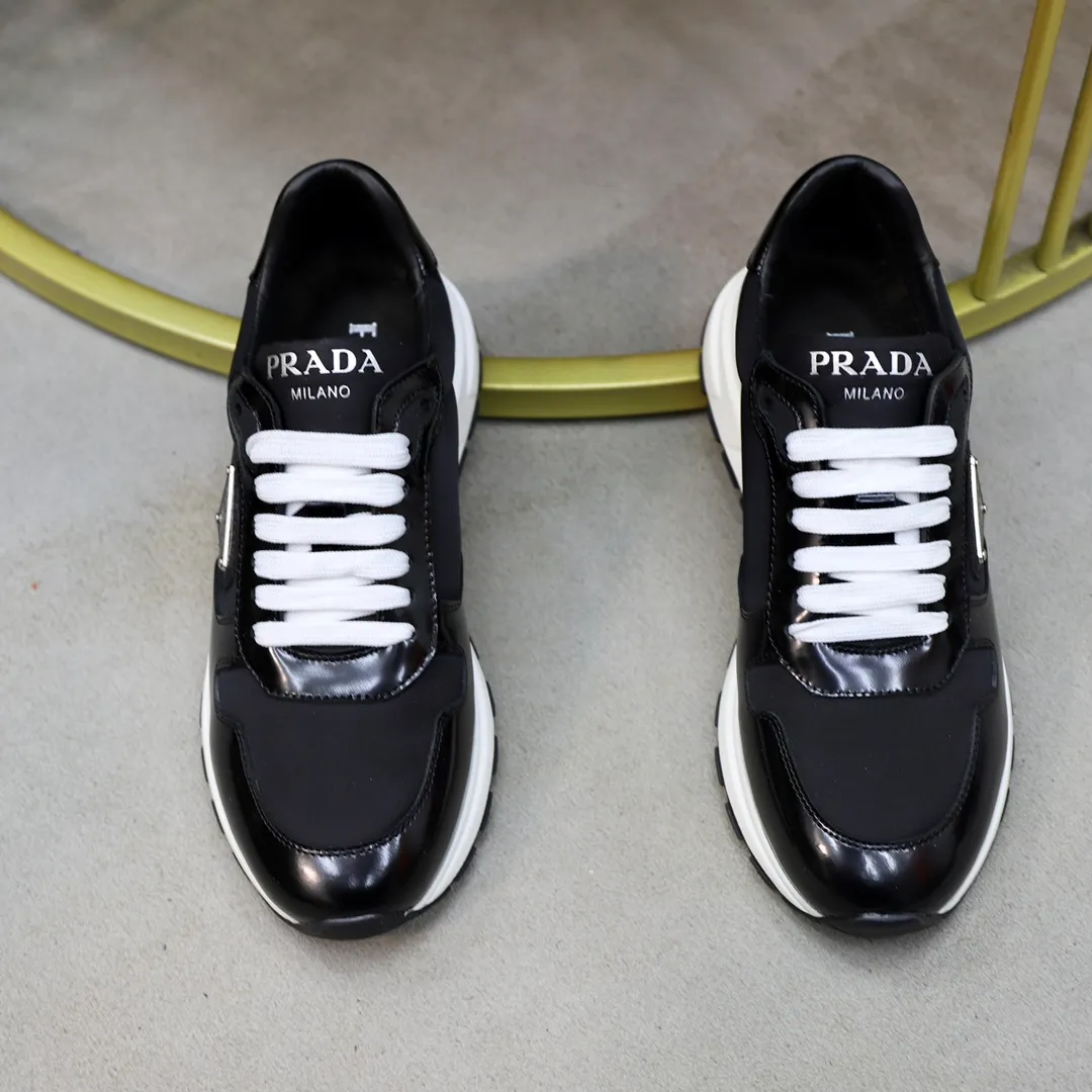Men's shoes 💰600💰🙅‍♂️🙅‍♂️🙅‍♂️ [PRADA] Prada - High-end quality original order - Upper: Nappa calfskin, tumbled calfskin spliced stretch cloth surface, tongue high frequency brand logo - Lining: water-dyed cowhide - Outsole: ultra-light TPU foam rubber; two-color molded outsole -Ultra-high quality control and fine workmanship: outstanding (high-end, extravagance, grade) -Size: 38-44 (45 can be customized)